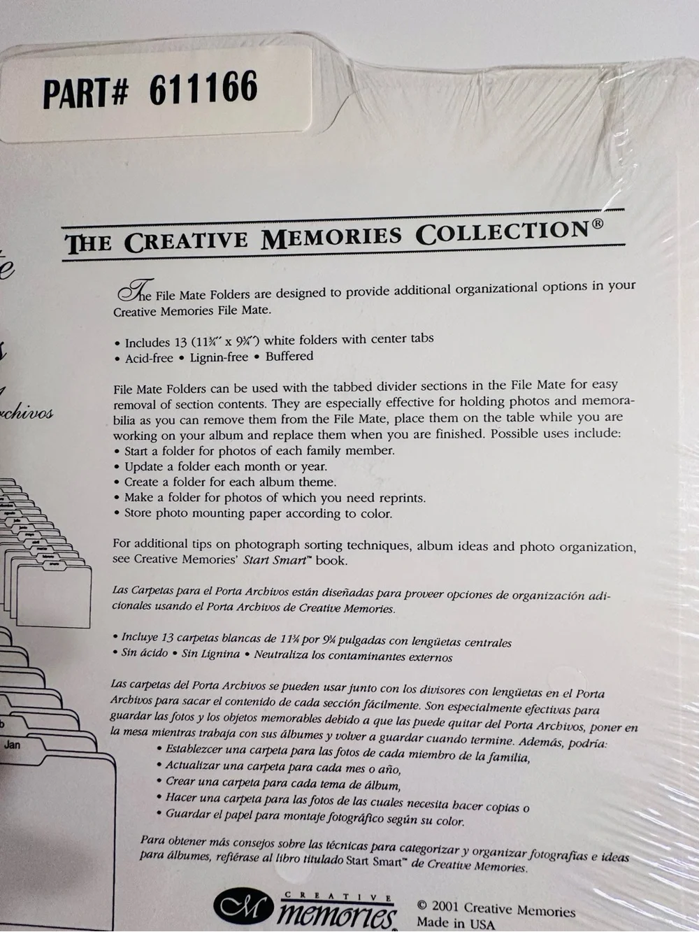 Creative Memories White File Mate Folder Set